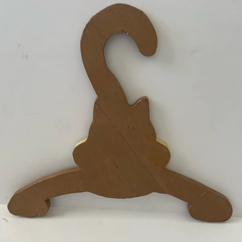 Vintage Kids Children Animal Clothes Hangers Wooden Set Of 3